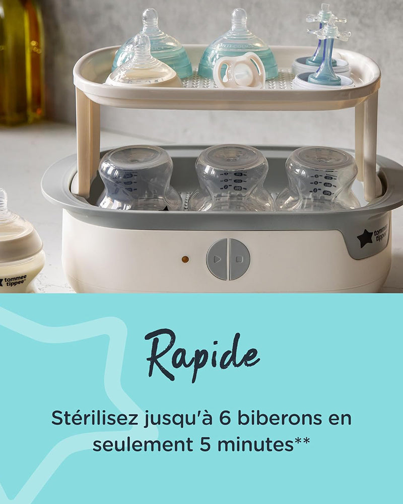 Tommee Tippee Stérilisateur Électrique à Vapeur Super Steam - Blanc