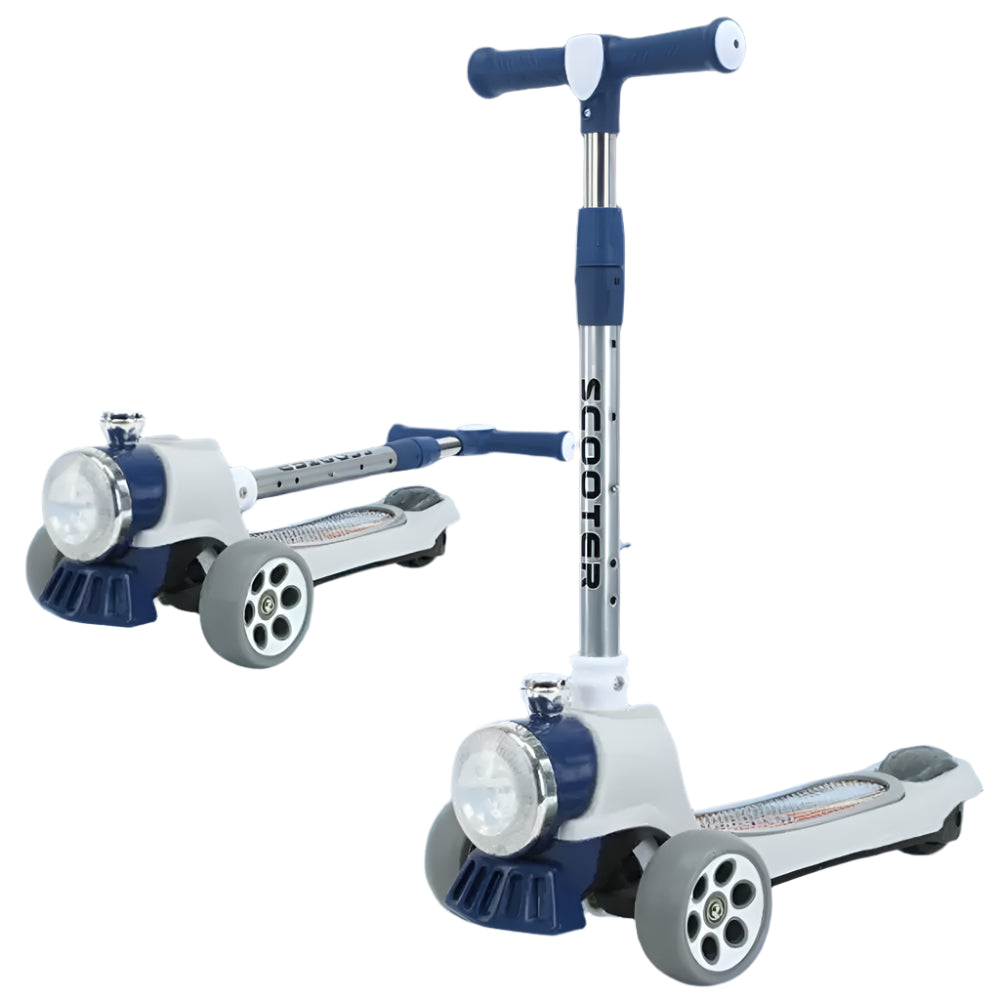 Trottinette 3 Roues Enfant avec Lumière Frontale - Bleu