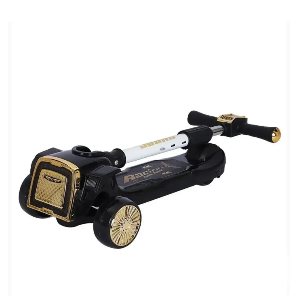 Trottinette Enfant à 3 Roues – Noir et Doré