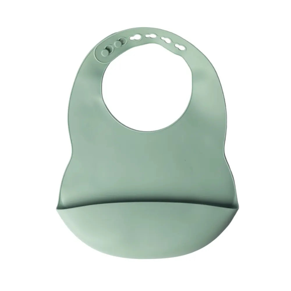 YUMMY Silicone Bib with Pocket 4M+ - Pastel Green
