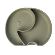 YUMMY Assiette Éléphant en Silicone avec Ventouse Vert Olive – 4M+