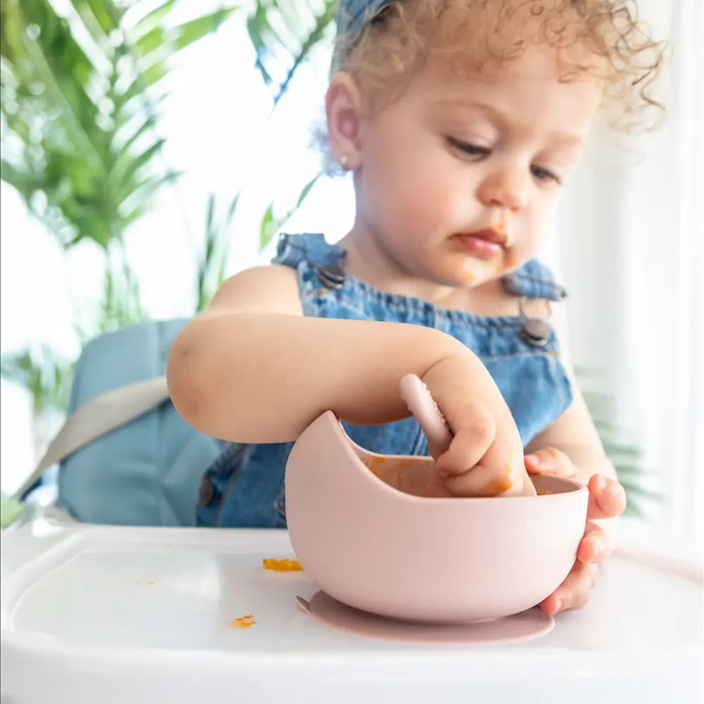 YUMMY Coffret Repas Silicone 4M+ - Rose Poudre