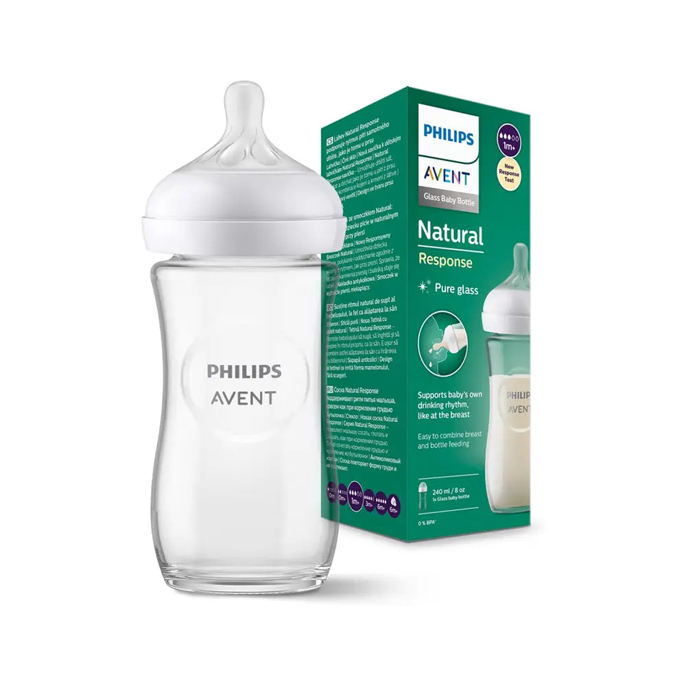 Philips Avent Natural Glass Baby Bottle 1M+ - 240ml