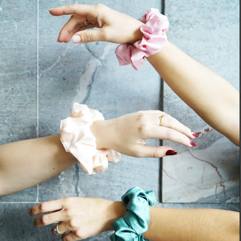 Bambidou Silk Scrunchie - Water Green