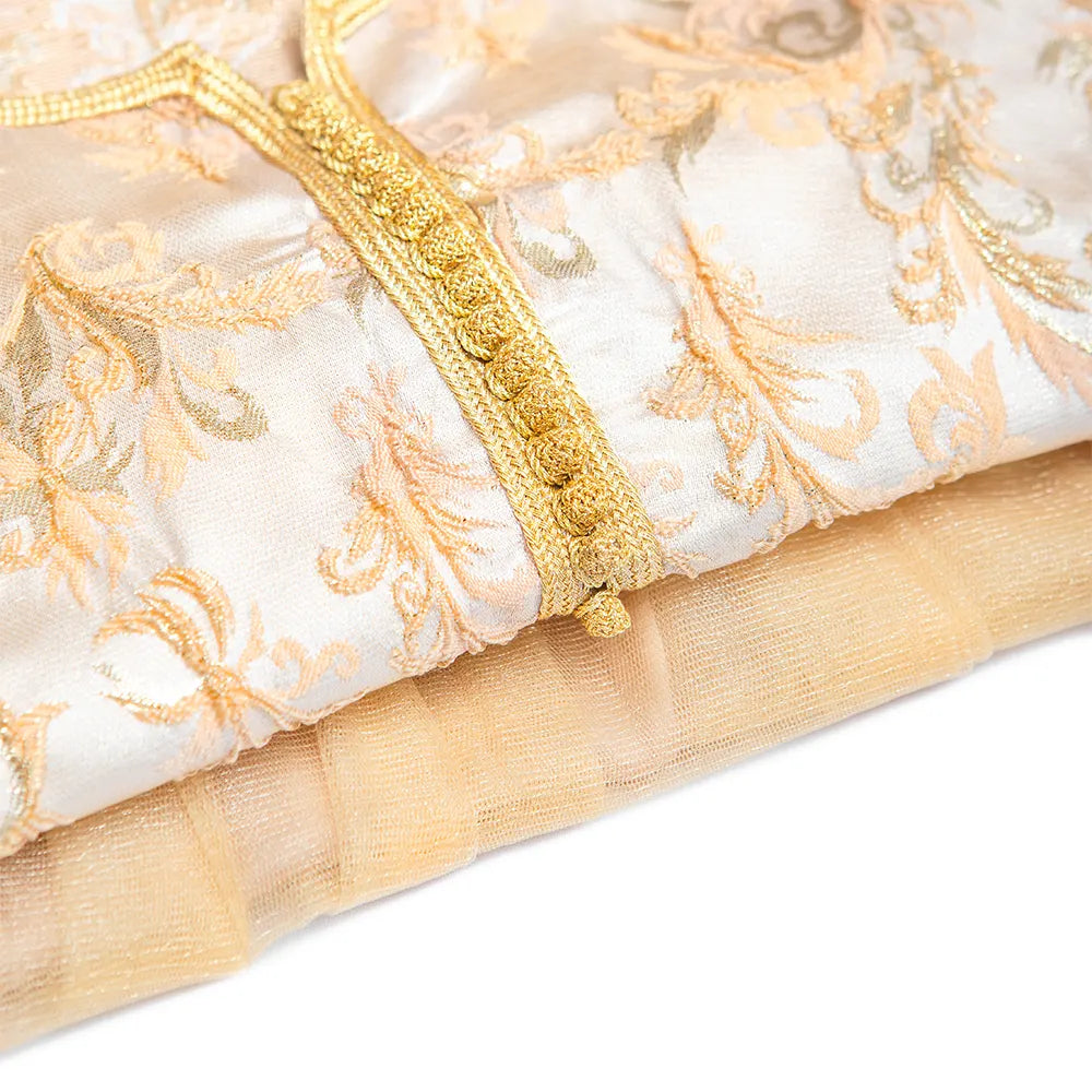 Girls' Caftan Dress - Beige Bud