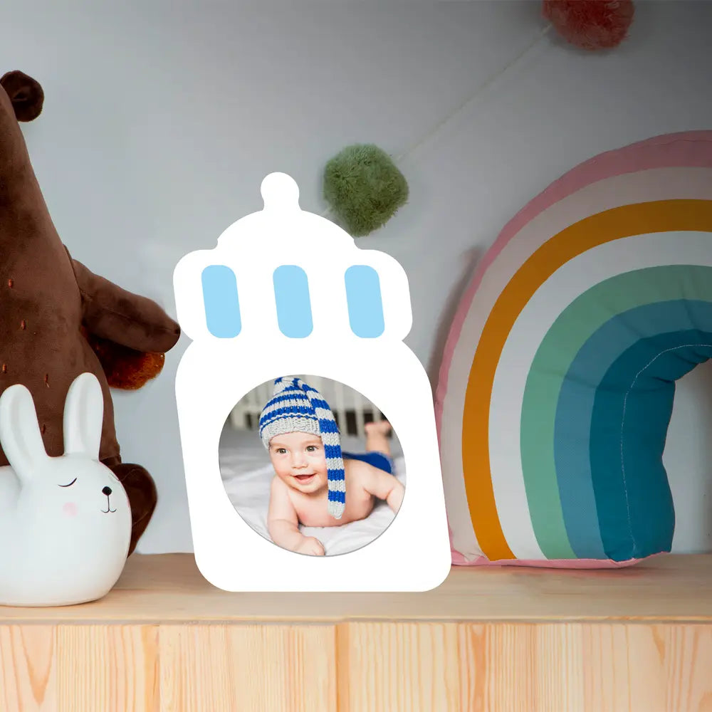 Wlidaty Home Marco de fotos para biberón de niño - Blanco