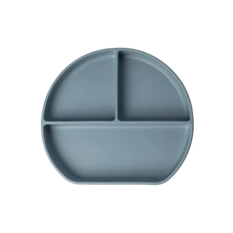 YUMMY Assiette en Silicone Multi-Compartiments avec Ventouse Bleu Pastel – 4M+