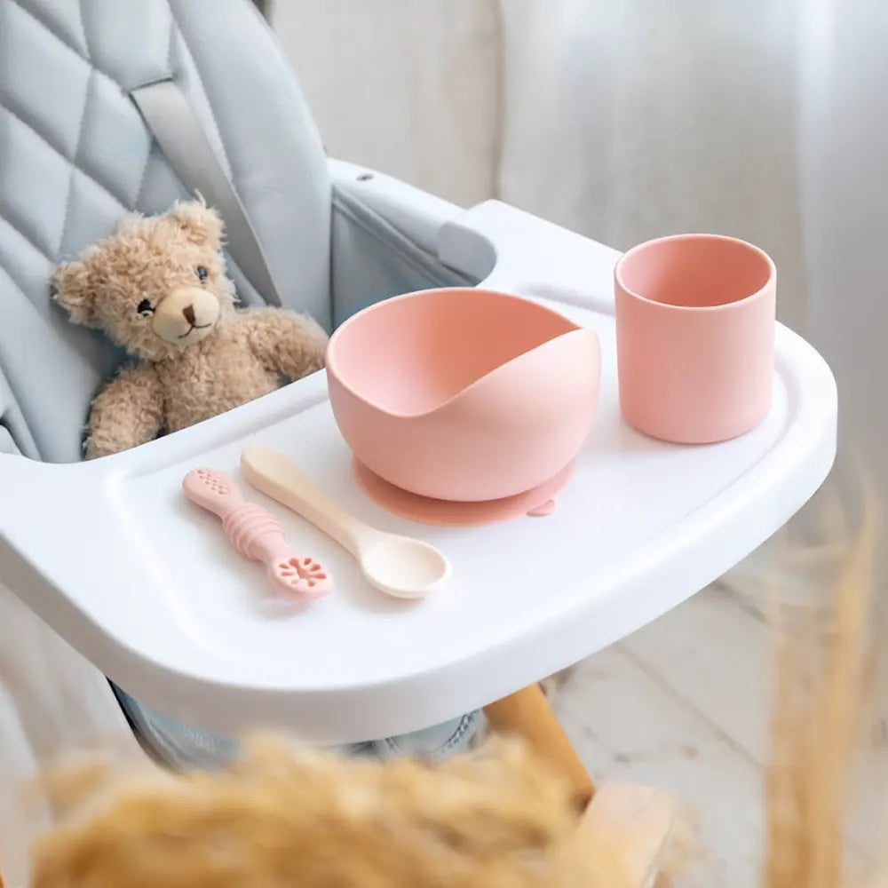 YUMMY Silicone Meal Set 4M+ - Powder Pink