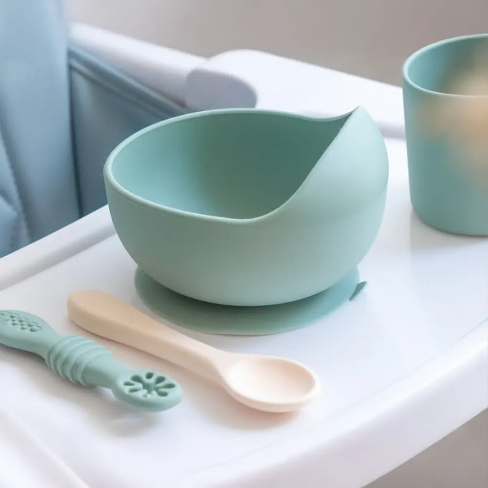 YUMMY Coffret Repas Silicone 4M+ - Bleu Ciel