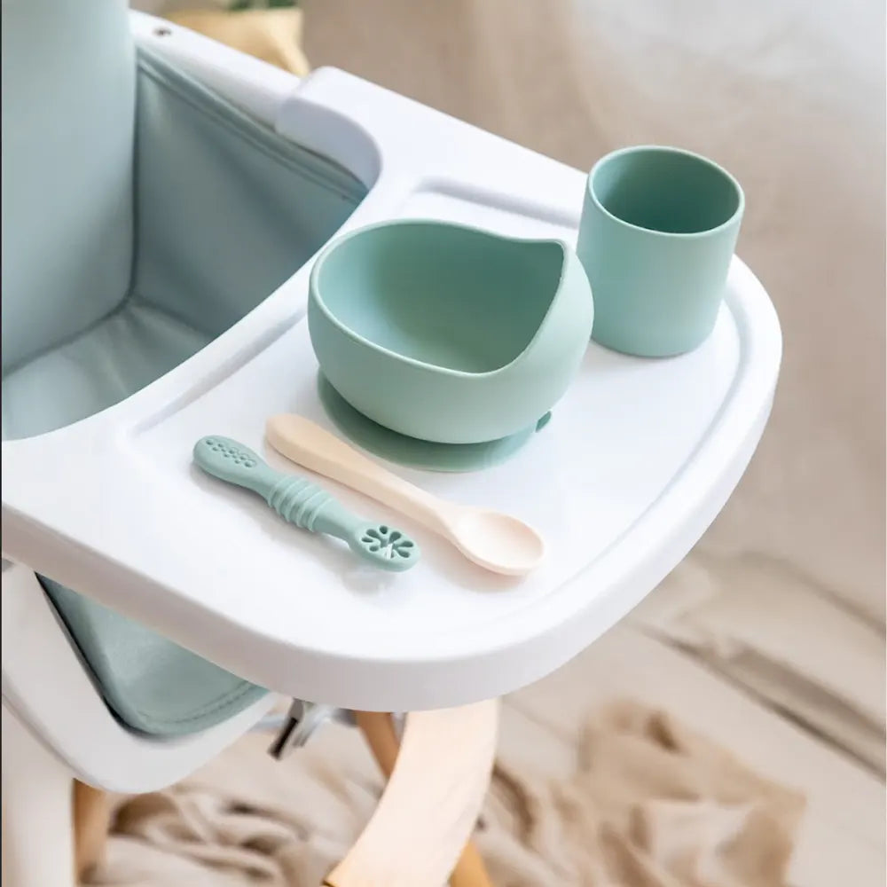 YUMMY Coffret Repas Silicone 4M+ - Bleu Ciel
