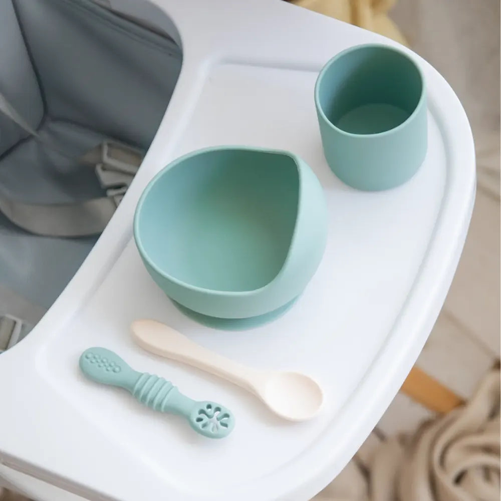 YUMMY Coffret Repas Silicone 4M+ - Bleu Ciel