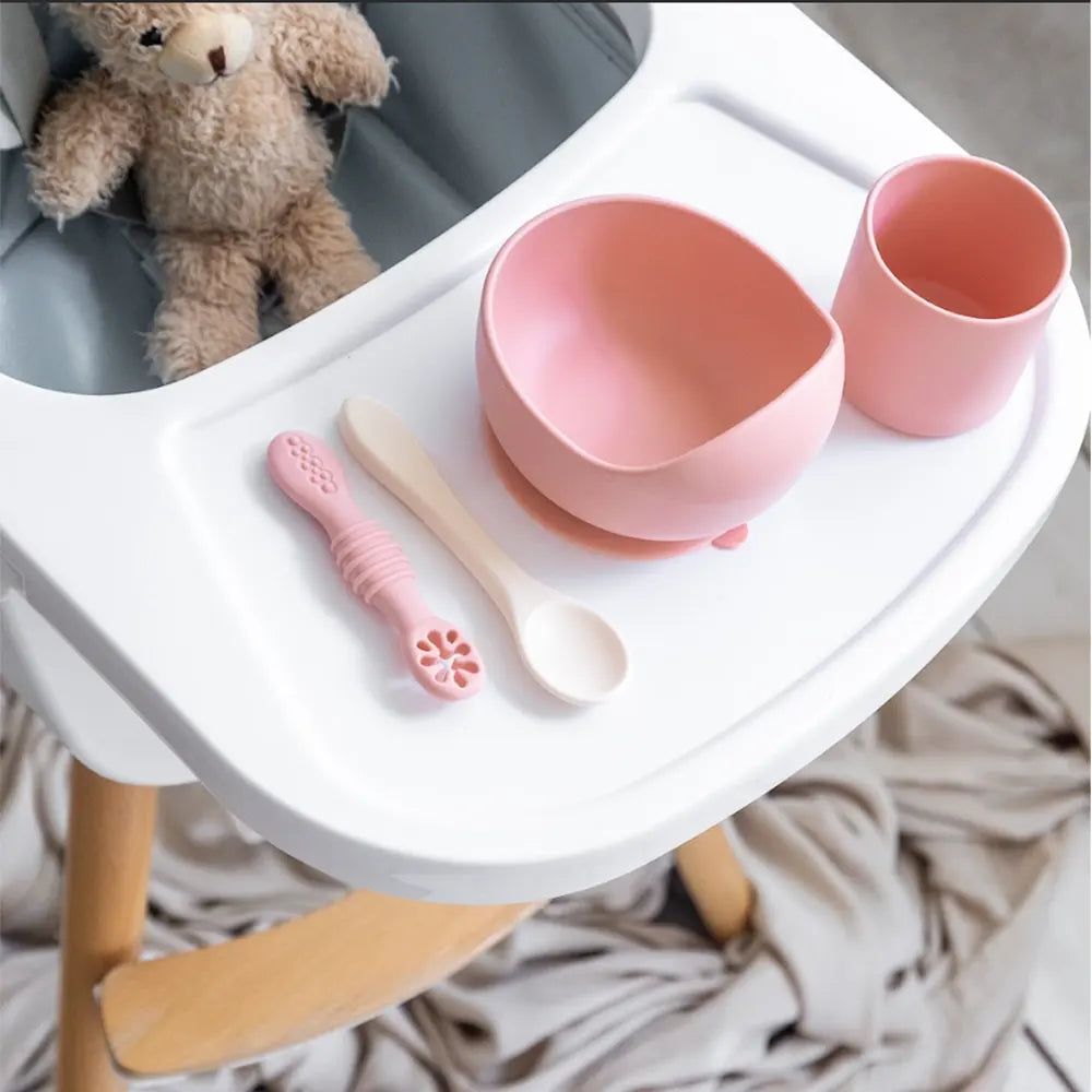 YUMMY Silicone Meal Set 4M+ - Powder Pink