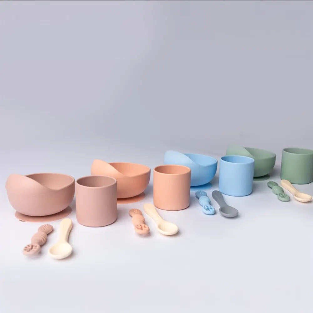 YUMMY Coffret Repas Silicone 4M+ - Bleu Ciel