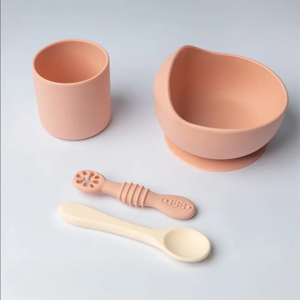 YUMMY Silicone Meal Set 4M+ - Powder Pink