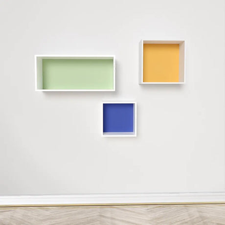Wlidaty Home Cubo de Pared Amarillo Largo - 42x18 cm