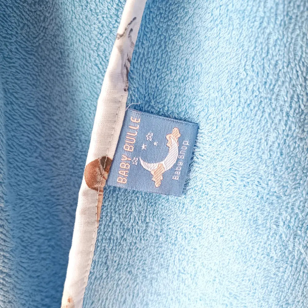 Baby Bulle Cape de Bain & Gant - Ours Bleu Ciel