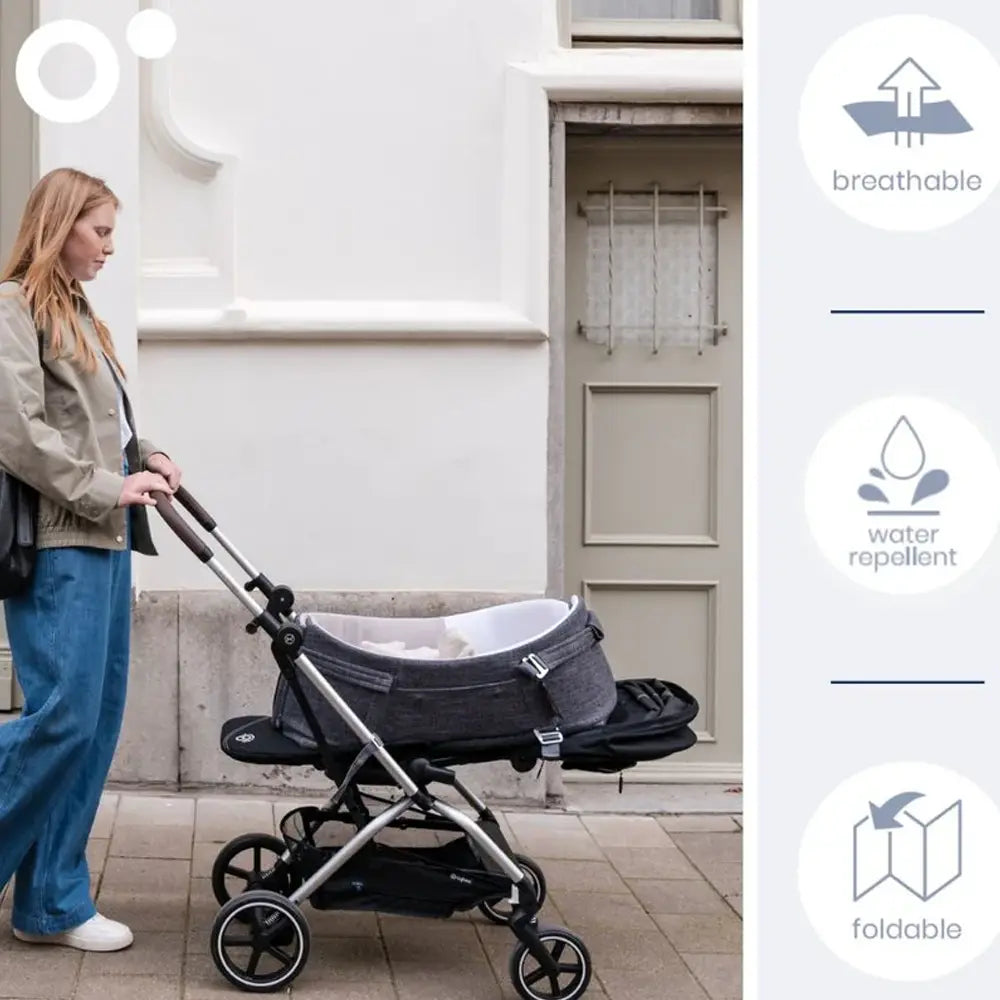 Doomoo Nest&Go Baby Bassinet - Grey