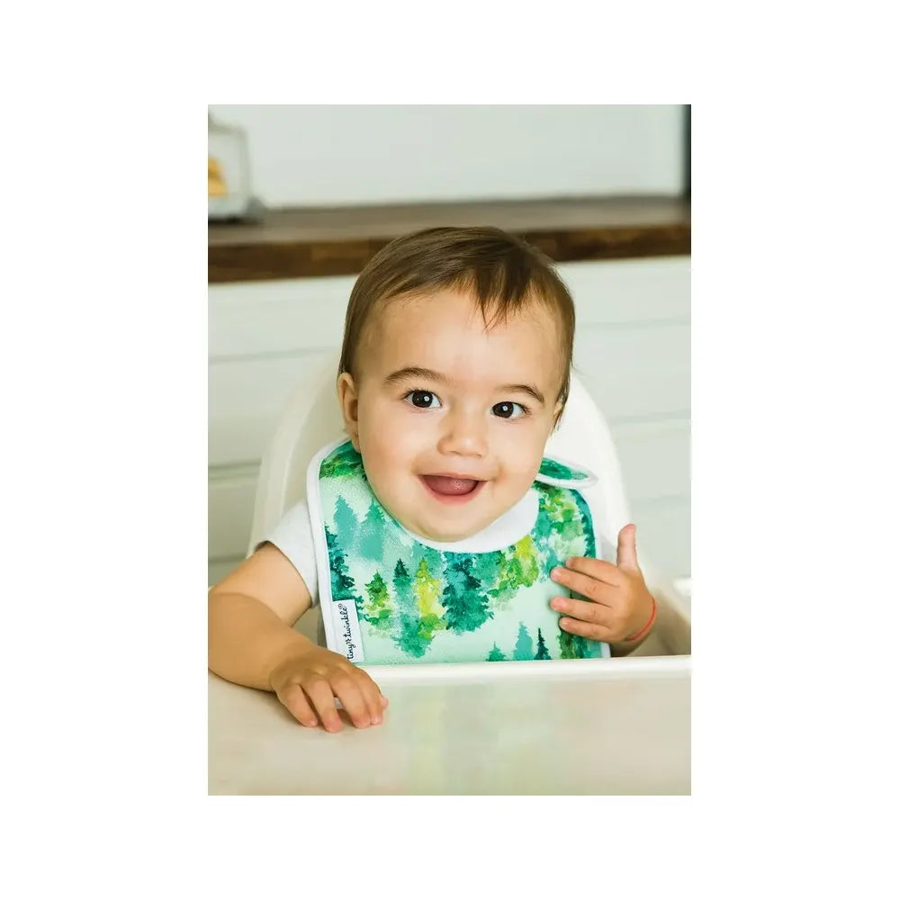 Tiny Twinkle 3 Pack Feeding Bibs - Forest