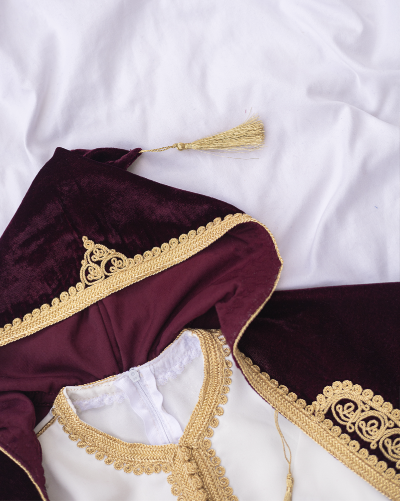 جبادور من قطعتين مع سلها  للبنين 3-6 سنوات - بوردو