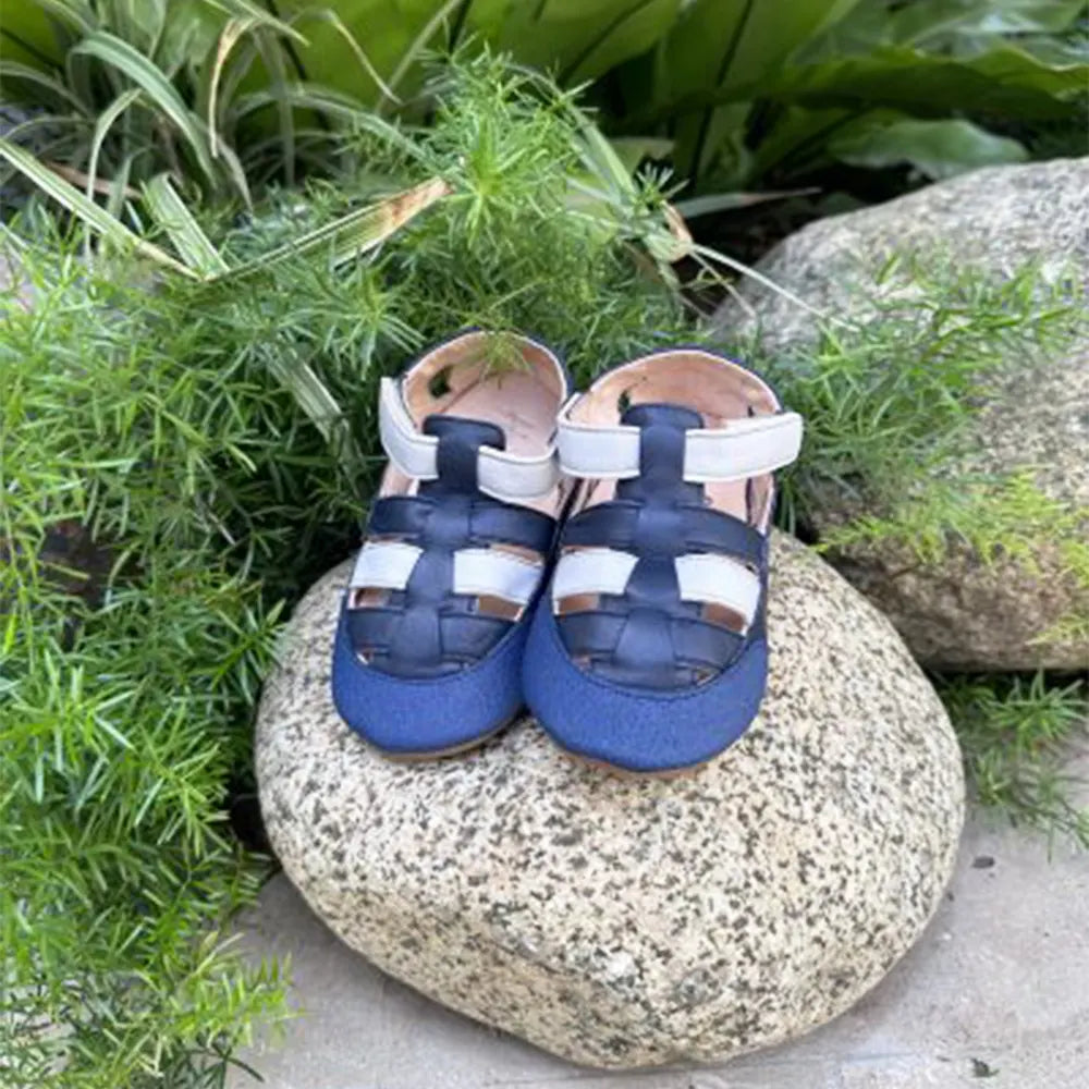 Hob Sandale Itri pour Bébé - Gris Perle & Bleu Marine