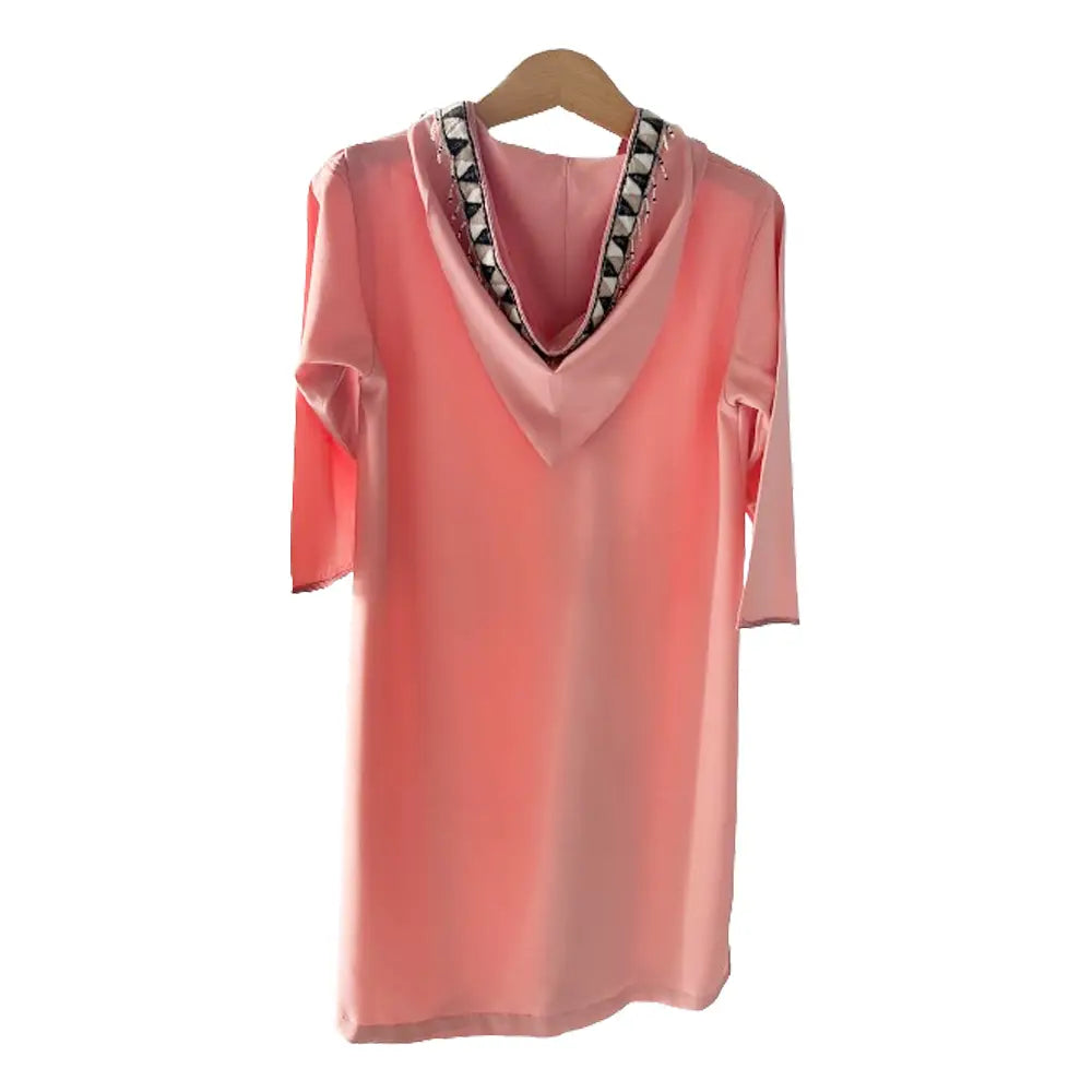 Handmade Pink Crepe Djellaba