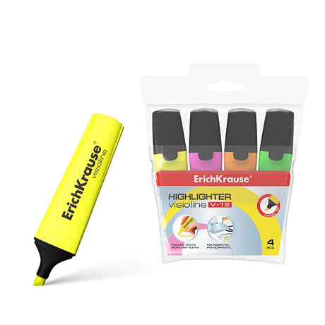 Erichkrause Boîte de 4 Marqueurs Fluo V12