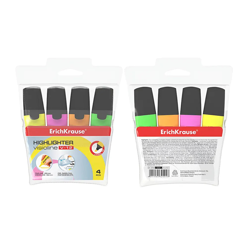 Erichkrause Boîte de 4 Marqueurs Fluo V12