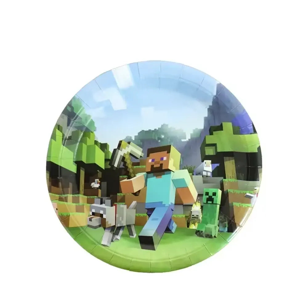 Pack of 10 paper plates – Minecraft Party