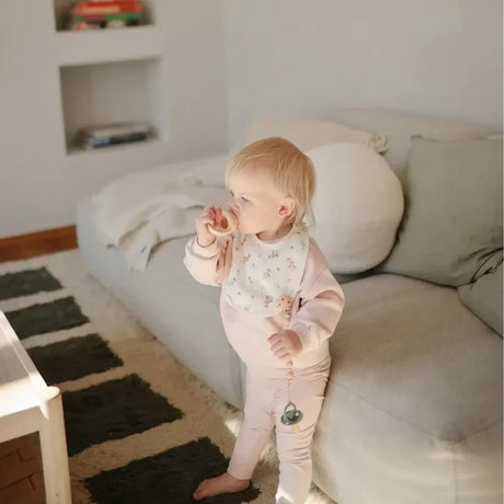 Mushie Muslin Bibs - Blush / Pink Floral - 2 Pack :