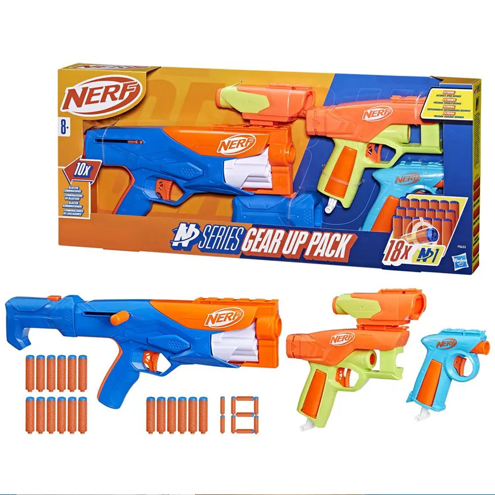 Nerf Ensemble de 3 Pistolets N Séries Gear Up - 8A+