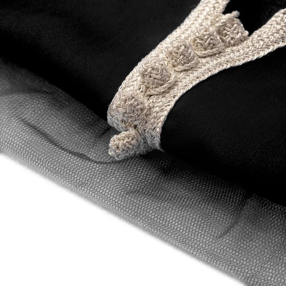 قفطان فستان للبنات بأكمام - أسود ليلي