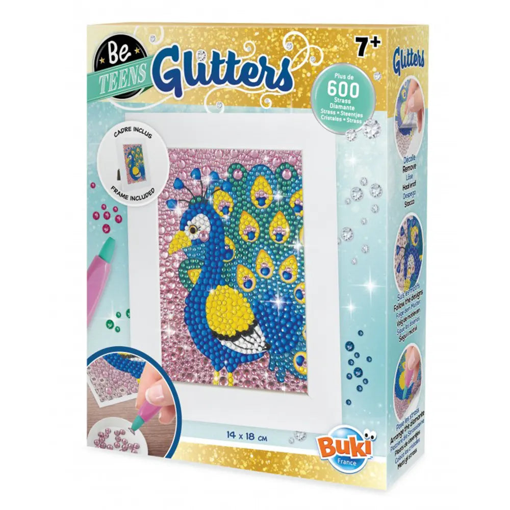 Buki Kit Créatif Glitter Mosaïque 7A+ - Paon