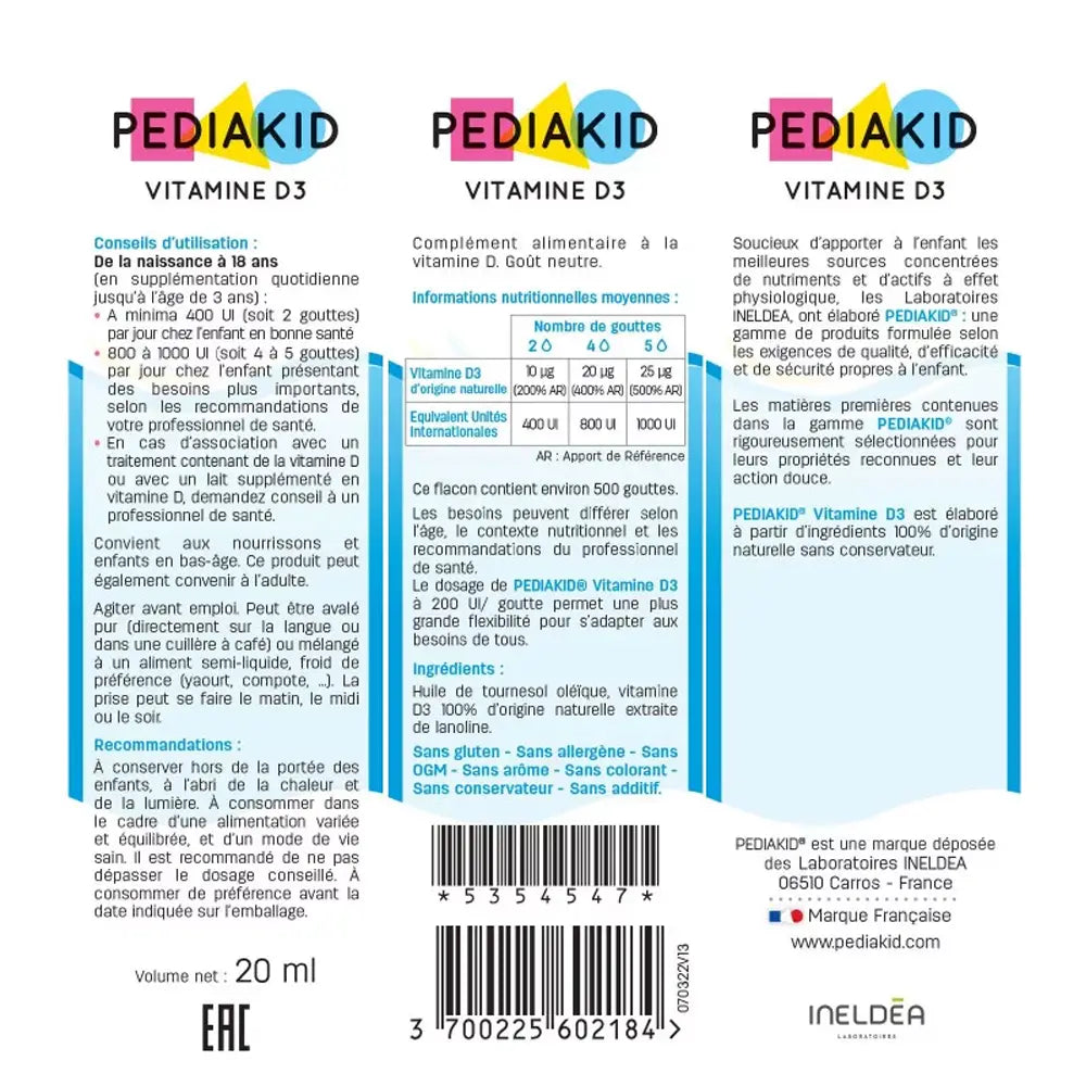 PEDIAKID Vitamin D3 - 20ml