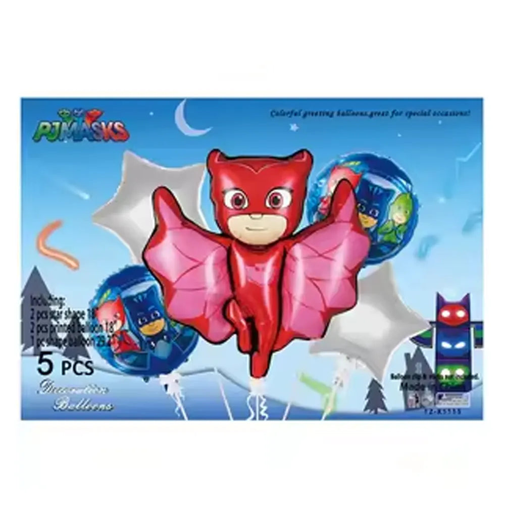 PJMASKS Pack 5 Piezas de Decoración para Cumpleaños
