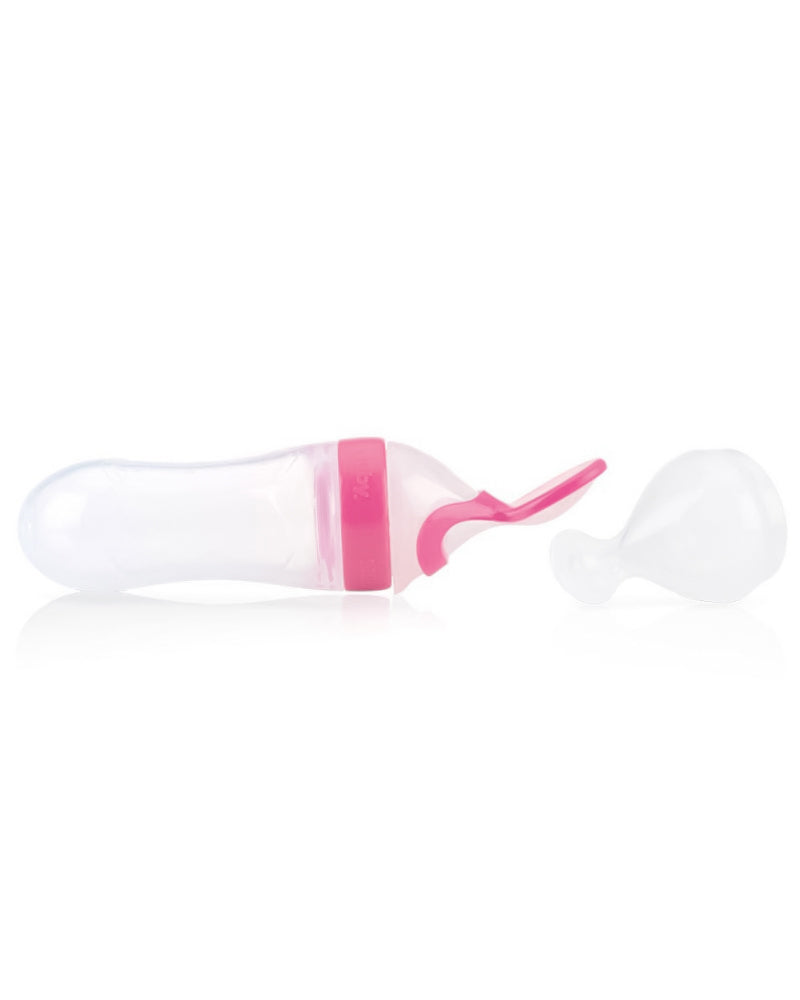 Nûby Semi-Rigid Spoon for Liquid Meals 90ml + 1 head - Pink