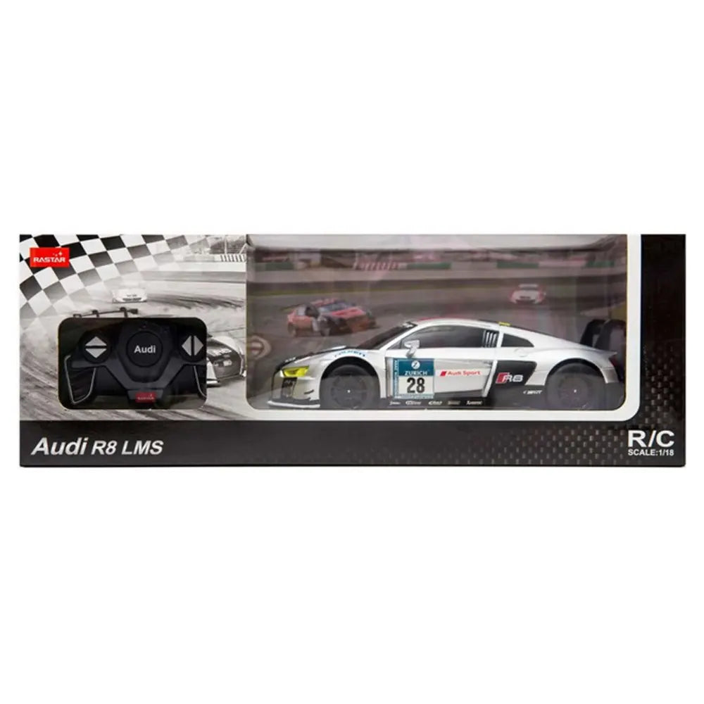 سيارة راستار أودي R8 بتحكم عن بعد بمقياس 1:18 - بيضاء