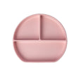 YUMMY Assiette en Silicone Multi-Compartiments avec Ventouse 4M+ - Rose Pastel