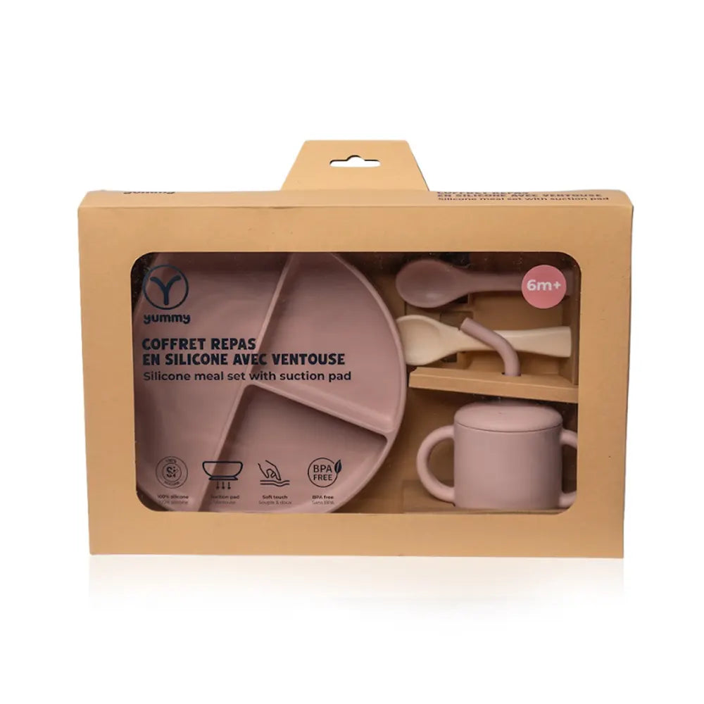 YUMMY Silicone Meal Set 6M+ - Blush Pink