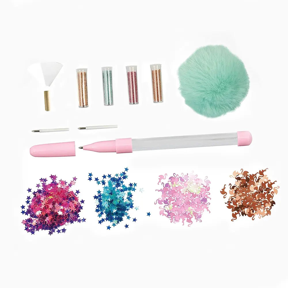 Buki Stylo Paillette - Flamant Rose