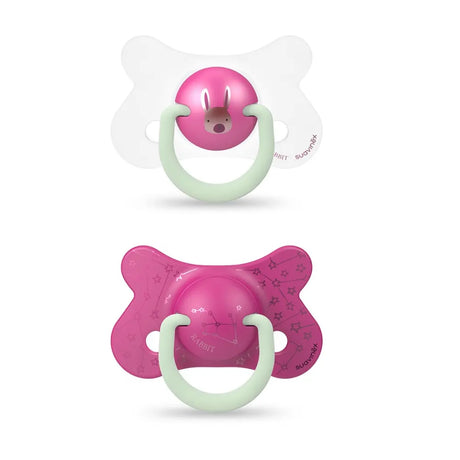 Lot de 2 Sucettes Suavinex Night & Day Réversible – 4-18M