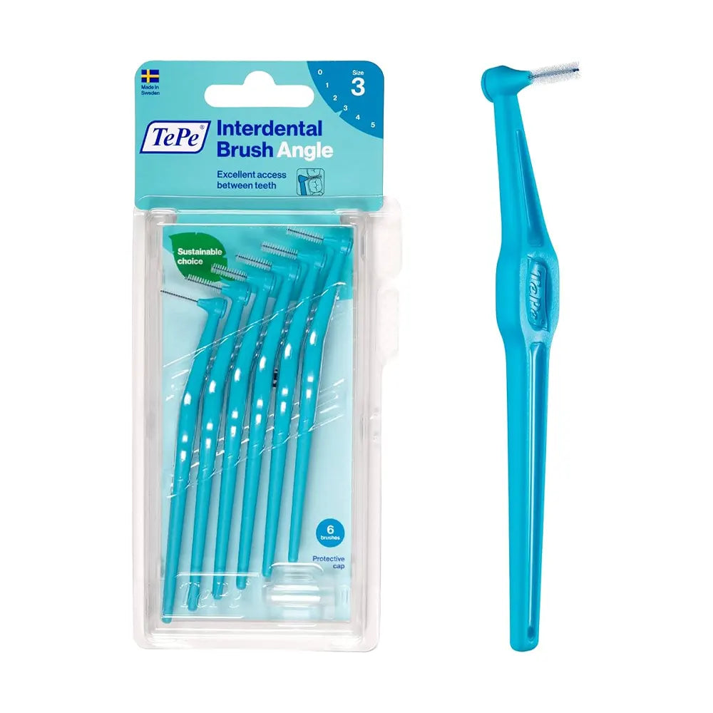TePe Lot de 6 Brosses Angle Interdentaires 0,6mm Taille 3 - Bleu