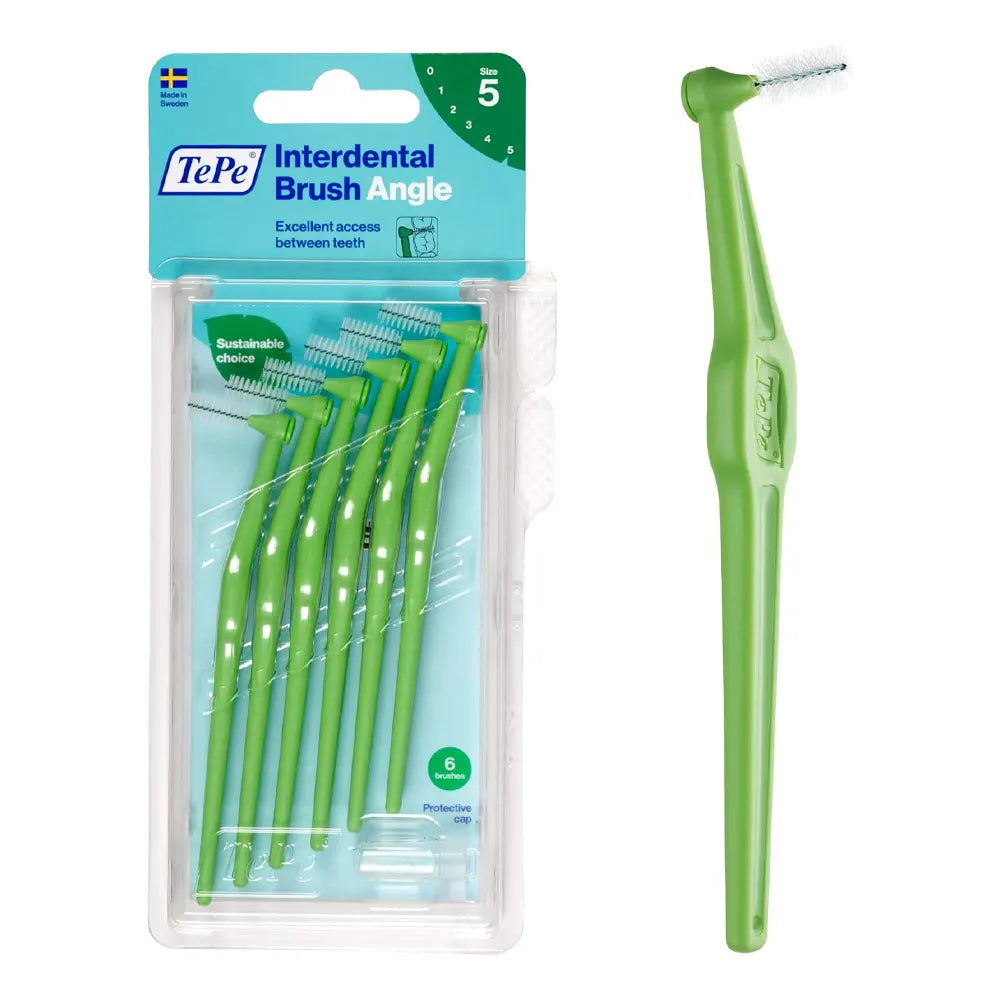 TePe Lot de 6 Brosses Angle Interdentaires 0,8mm Taille 5 - Vert
