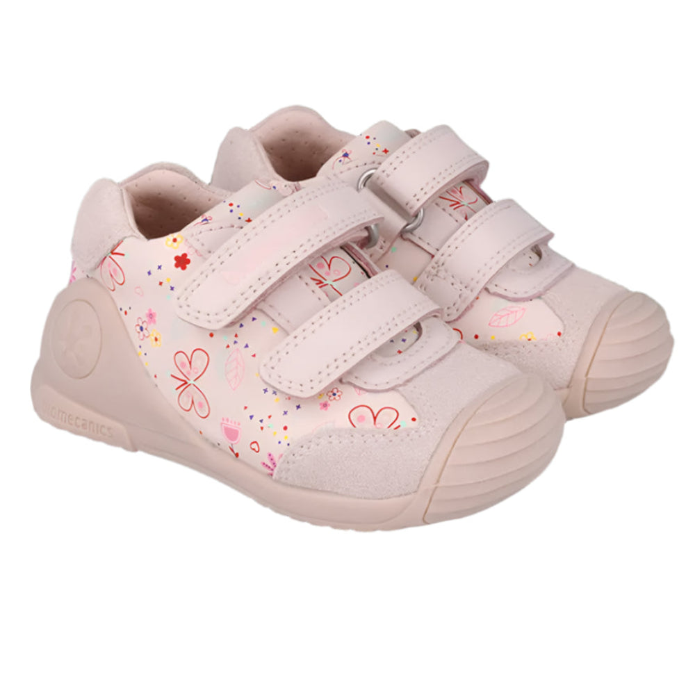 أحذية بيوميكانيكس المريحة للرضع – وردي بنقشة الزهور