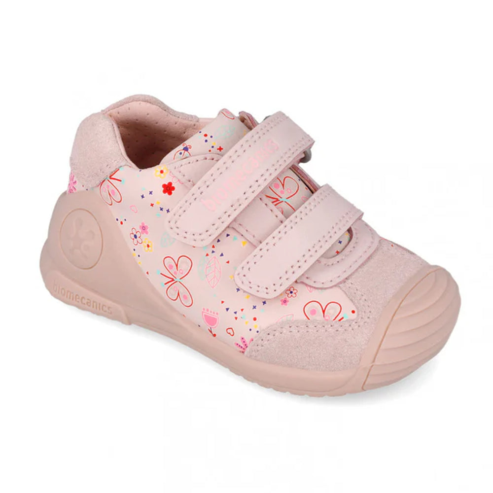 أحذية بيوميكانيكس المريحة للرضع – وردي بنقشة الزهور