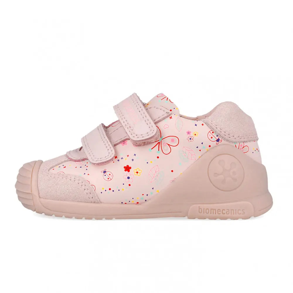 أحذية بيوميكانيكس المريحة للرضع – وردي بنقشة الزهور