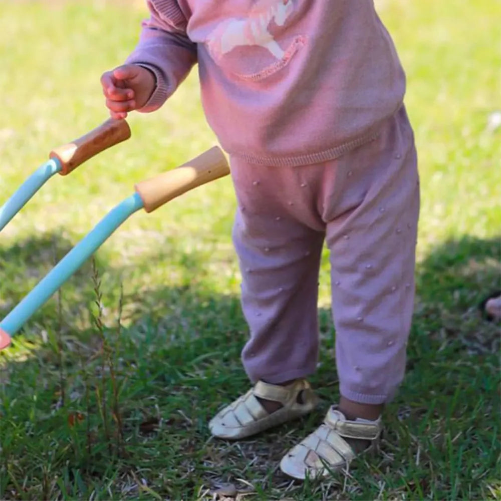 Hob Sandale Itri pour Bébé - Rose blush & Blanc tourterelle