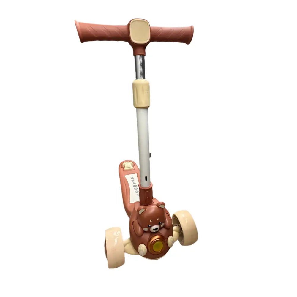 Trottinette Enfant à 3 Roues avec Ourson Marron - 3A+