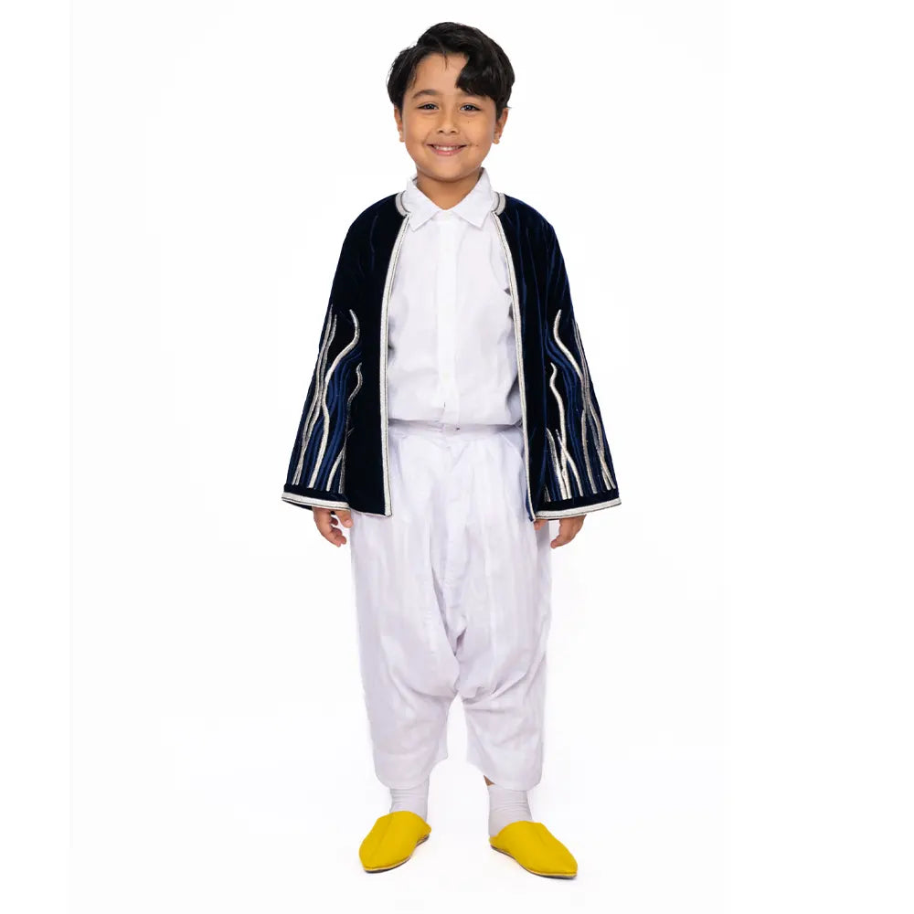 Boy's Traditional Vest in Soi - Black