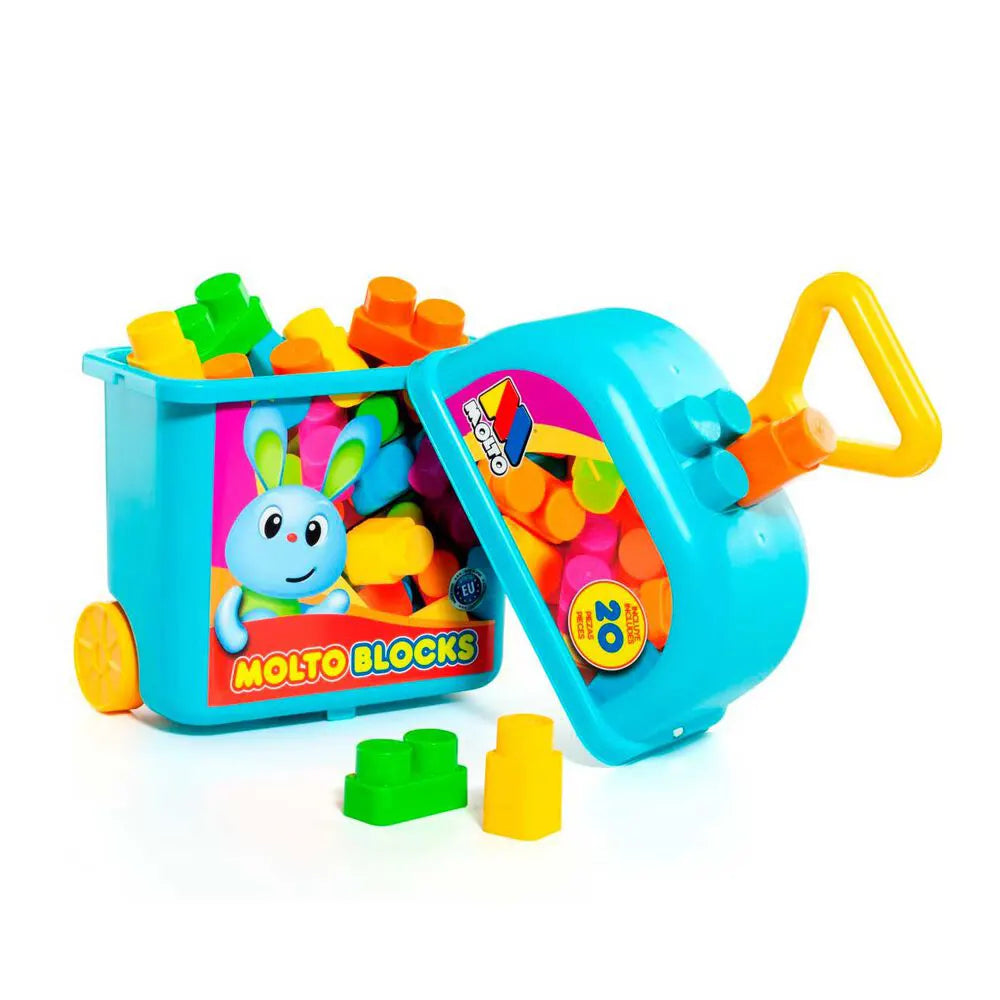 Molto Suitcase with 20 Blocks 12M+ - Blue