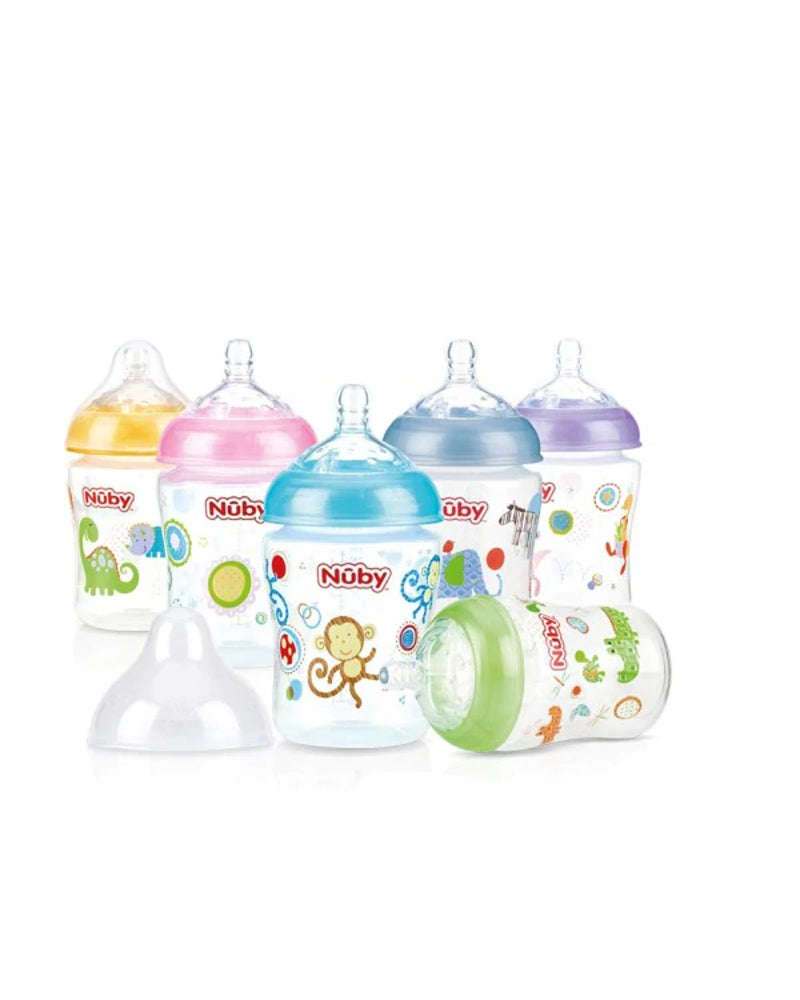 Biberon Nûby en polycarbonate col large 0m+ 270ml - Vert